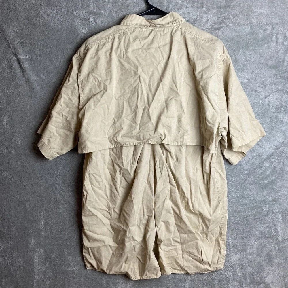 Big Sky Outfitters Mens XL Beige Button Front Shirt